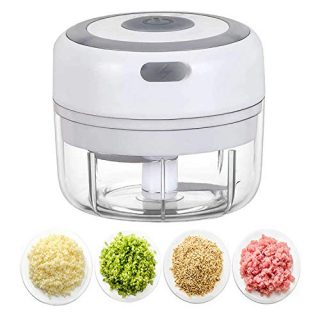 Mini Electric Garlic Chopper, Rechargeable Garlic Onion Carrot Nuts Chopper Blender Grinder Food Processor for Vegetable Fruit Meat Kitchen Tool (100ML)