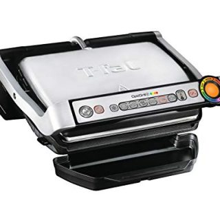T-Fal GC7 Opti-Grill Indoor Electric Grill, 4-Servings, Automatic Sensor Cooking, Silver