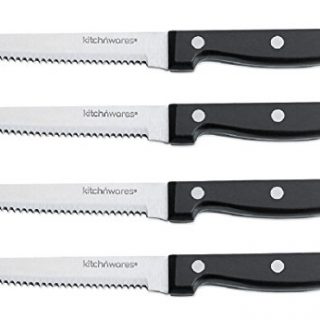 Steak Knives - 4 Pc Superior Steak knives, Stainless Steel, Steak Knife for Chefs, Commercial Kitchen, Great For BBQ, Weddings, Dinners, Parties, All Homes & Kitchens - By Kitch N’ Wares