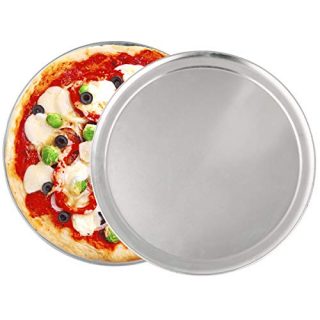2 Pack Pizza Baking Pan Pizza Tray -13 Inch Aluminum Pizza Pan Round Pizza Baking Sheet Oven Tray, Nonstick & Healthy Bakeware for Oven Baking