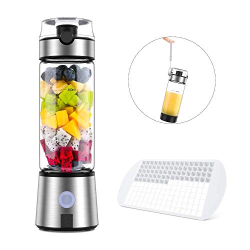 Portable Blender, Ayyie Personal Size Blender, Smoothie Blender USB Rechargeable Shakes and Smoothies Juicer Cup, with 4000mAh USB Batteries, BPA Free, Protein Juice Blender Mixer(SXB01)