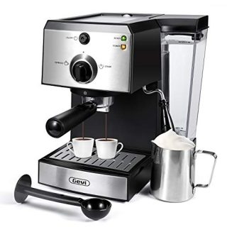 Espresso Machines 15 Bar Fast Heating Coffee Machine with Milk Frother for Espresso, Cappuccino, Latte and Mocha, 1.5L Removable Water Tank, Double Temperature Control System, Stainless Steel, 1350W