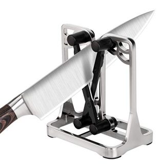 Knife Sharpener - Upgrade Made of Full Metal Bracket - Sharpens, Hones, Polishes Beveled Blades, Standard Blades, Chef's Knives - Safe, Easy to Use Kitchen Tools by Ehoyal