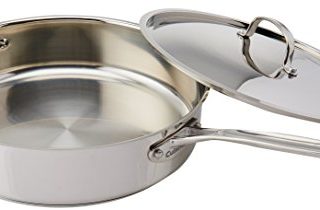 Cuisinart 733-30H Chef's Classic Stainless 5-1/2-Quart Saute Pan with Helper Handle and Cover, Silver