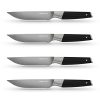 FASAKA 4 piece Dinner Knives set, Stainless Steel Dinner Serrated Steak Knives with Black Handle. Dishwasher Safe Steak Knife set of 4