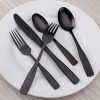 Matte Black Silverware Set, 20-Piece Stainless Steel Flatware Set - Image 4