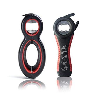 Jar Opener Bottle Opener, 5-in-1 and 6-in-1, Can, Soda, and Jar Openers, Twist Off Lid – Jar Opener for Seniors and Arthritic Hands, Seniors with Arthritis, Hand Weakness (2 pack)