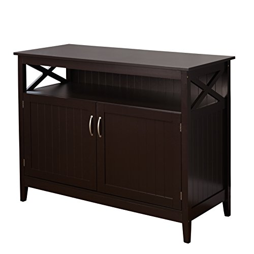 Target Marketing Systems Southport Collection Contemporary Storage Buffet With Two Cabinets and Shelf for Storage, Espresso