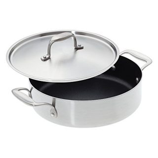 American Kitchen Cookware 10-inch Nonstick Casserole Pan with Fitted Cover; PFOA Free; Tri-Ply Stainless Steel; Manufactured in USA