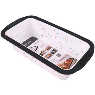 Silicone Loaf Pan with Reinforced Steel Frame Inside,Non-stick Loaf Mould for Homemade Baking Cakes and Bread,BPA Free,Dishwasher,Oven and Microwave safer,Aichoof