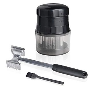 Meat Tenderizer Tool Sets, Milkary Kitchen Heavy Duty Manual Hammer Mallet Tool and Meat Tenderizer 64 Needles Tool with 48 Stainless Steel Sharp Blades for Steak, Chicken, Fish, Pork, Beef for Chef