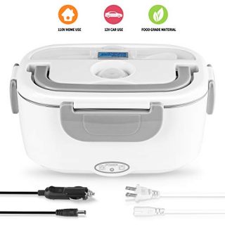 Electric Lunch Box 2 in 1, Electric Lunch Box Food Heater Car and Home Use Portable Lunch Heater 110V & 12V 40W - Stainless Steel Portable Food Warmer