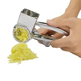 Rotary Cheese Grater with 1 Stainless Steel Handheld Drums