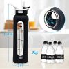 Glass Water Bottle with 32 OZ Straw & Wide Mouth & Black Silicone Sleeve - Image 9