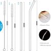 8pcs Glass Drinking Straws, Straight 9 inches x 10mm Bent - Image 2