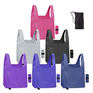 Reusable Grocery Bags 6 Pack Reusable Washable Grocery Bags Eco Friendly Machine Washable Foldable Lightweight Sturdy reusable washable grocery bags for Groceries, Shopping Trip