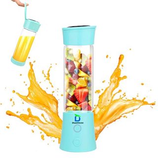 Diwenhouse Portable Blender , Personal Size Blender for Shakes and Smoothies Mini Juicer Cup 16 oz USB Rechargeable Battery Wireless Blue
