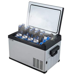 SUNCOO Car Refrigerator, 32QT Portable Refrigerator, Car Fridge Freezer, Dual Temperature Cooler (-13F~68F) for Vehicle, Boat, Home, 12/24V DC