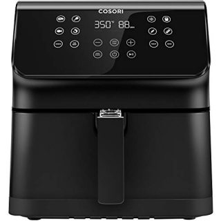 COSORI Air Fryer, Large XL 5.8 Quart 1700-Watt Air Fryer Toaster Oven with Cookbook(100 Recipes) LED Digital Tilt One-Touchscreen with Preheat, Customizable 10 Presets & Shake Reminder, Black