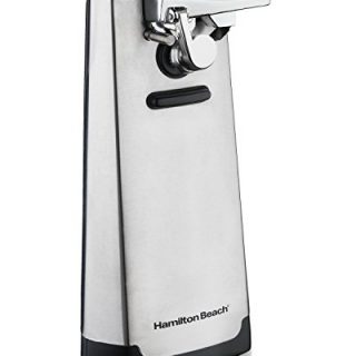 Hamilton Beach Electric Automatic Can Opener with Knife Sharpener, Easy-Clean Detachable Cutting Lever, Cord Storage, Brushed Stainless Steel