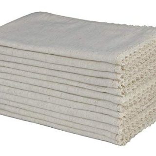 COTTON CRAFT - 12 Pack Oversized Flax with Lace Dinner Napkins - 20x20 Natural, Tailored with Mitered Corners and a Generous Hem, Napkins are 38% Larger Than Standard Size Napkins