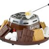 Nostalgia Indoor Electric Stainless Steel S'mores Maker with 4 Compartment Trays for Graham Crackers, Chocolate, Marshmallows and 2 Roasting Forks, Brown