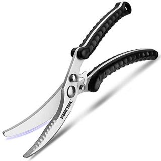 Poultry Shears Heavy Duty Kitchen Scissors with Safety Lock and Hang Hole Kitchen Shears with Anti-Slip Handle for Cutting Poultry, Bone, Vegetable