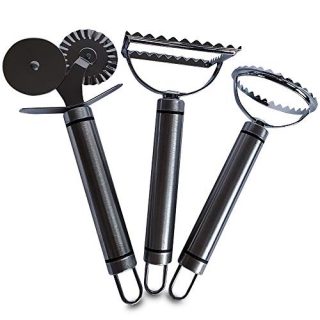 Supreme Home Life 3-Piece Pasta Maker & Cutter Set, Ravioli Maker and Pasta Cutter, Stainless Steel Kitchen Accessories, Small and Large Stamps, Creates Fresh Homemade Food