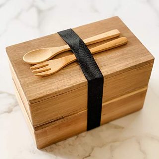 Japanese Style Natural Wooden Lunch Box 100% Handmade