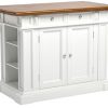 Americana White & Distressed Oak Kitchen Island by Home Styles - Image 3