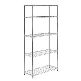 5-Tier Chrome Heavy-Duty Adjustable Shelving Unit with 200-lb Per Shelf Weight Capacity