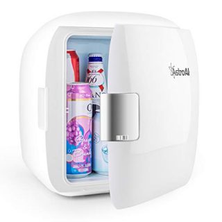 AstroAI Mini Fridge 12 Can Portable Electric Cooler and Warmer AC/DC for Bedroom, Food, Skincare, Breast Milk, Medications, Home Office and Travel