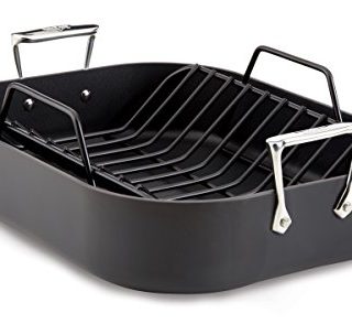 All-Clad E7649764 HA1 Hard Anodized Nonstick Dishwasher Safe PFOA Free Roaster Cookware, 13-Inch by 16-Inch, Black