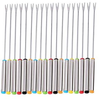 Vincilee 18 Pieces Stainless Steel Fondue Forks with Heat Resistant Handle For Cheese Chocolate Fondue Roast Marshmallows Meat Dessert Fork Fondue Melting Skewer Barbecue fork Kitchen Tools