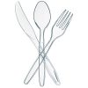 600 Clear Plastic Silverware Set | Disposable Plastic Utensils - Image 4