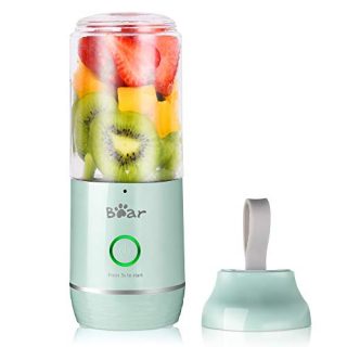 Portable Personal Blenders for Shakes and Smoothies, USB Rechargeable Mini Smoothie Blenders for Kitchen Small Handheld Blenders Juicer Cup with 11.84oz BPA Free Travel Sports Bottle and Lid