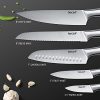 Hecef Silver Kitchen knife set of 5, Satin Finish Blade - Image 3
