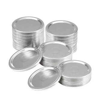 100 Pack Canning Lids Regular Mouth, Mason Jar Split-type Lids Leak Proof and Secure Canning Jar Caps, Metal Flat Sealing Storage Caps (70mm 100)