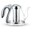 Glass Teapot with Removable Stainless Steel Infuser for Loose Leaf Tea & Blooming Tea, Gooseneck Tea Maker Brewer, Wooden Coaster for Infuser, 1200ml/40oz