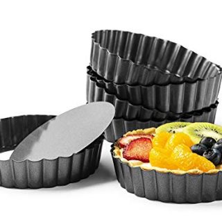 Quiche Pans, Commercial Grade Non Stick Removable Bottom 5 Inch Mini Tart Pans (5 inch)