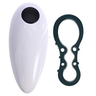 Electric Can Opener, Kitchen Can Opener, estaurant Can Opener, Automatic Can Opener with One Touch Switch - Hand Free Can Opener Tool for Arthritis Sufferersa (Includes a Corkscrew) (White) (White)