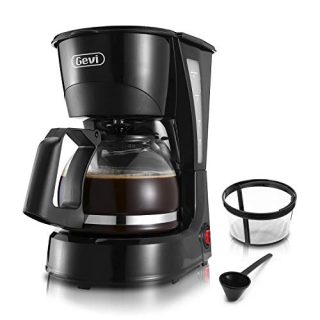 Gevi 4 Cup Coffee Maker, Small Drip Coffee Maker, Compact Coffee Machine Work in Silent, Coffee Brewer with Coffee Pot, Warming Plate and Removable Filter for Home and Office