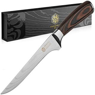 Kessaku Boning Knife - Samurai Series - Japanese Etched High Carbon Steel, 6-Inch