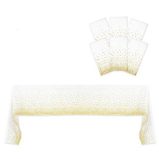 Resonating Designs Gold Dot Confetti Tablecloth