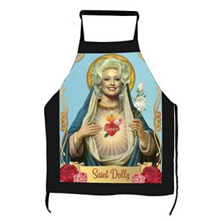 VinMea Kitchen Aprons, Adult Apron - Saint Dolly Parton Apron with Pockets for Cooking Baking Gardening for Men Women