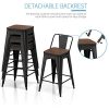 VIPEK 24" Metal Counter Height Bar Stools with Backrest Set - Image 2