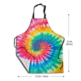 Tie Dye - Unisex Cooking Apron - Kitchen Grilling Apron for Baking/BBQ Men Women - Waterproof Dustproof Garden Apron 31.5X27.5 Inch