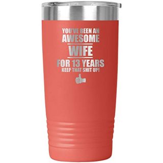 13th Anniversary For Wife Tumbler Travel Mug Cup
