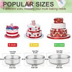 Cake Pan Set of 3 (6 inch/8 inch/9½ inch), E-far Stainless Steel - Image 6