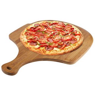 Pizza Peel, Premium Bamboo Pizza Spatula Paddle Cutting Board Handle (Baking Pizza, Bread, Cutting Fruit, Vegetables, Cheese)